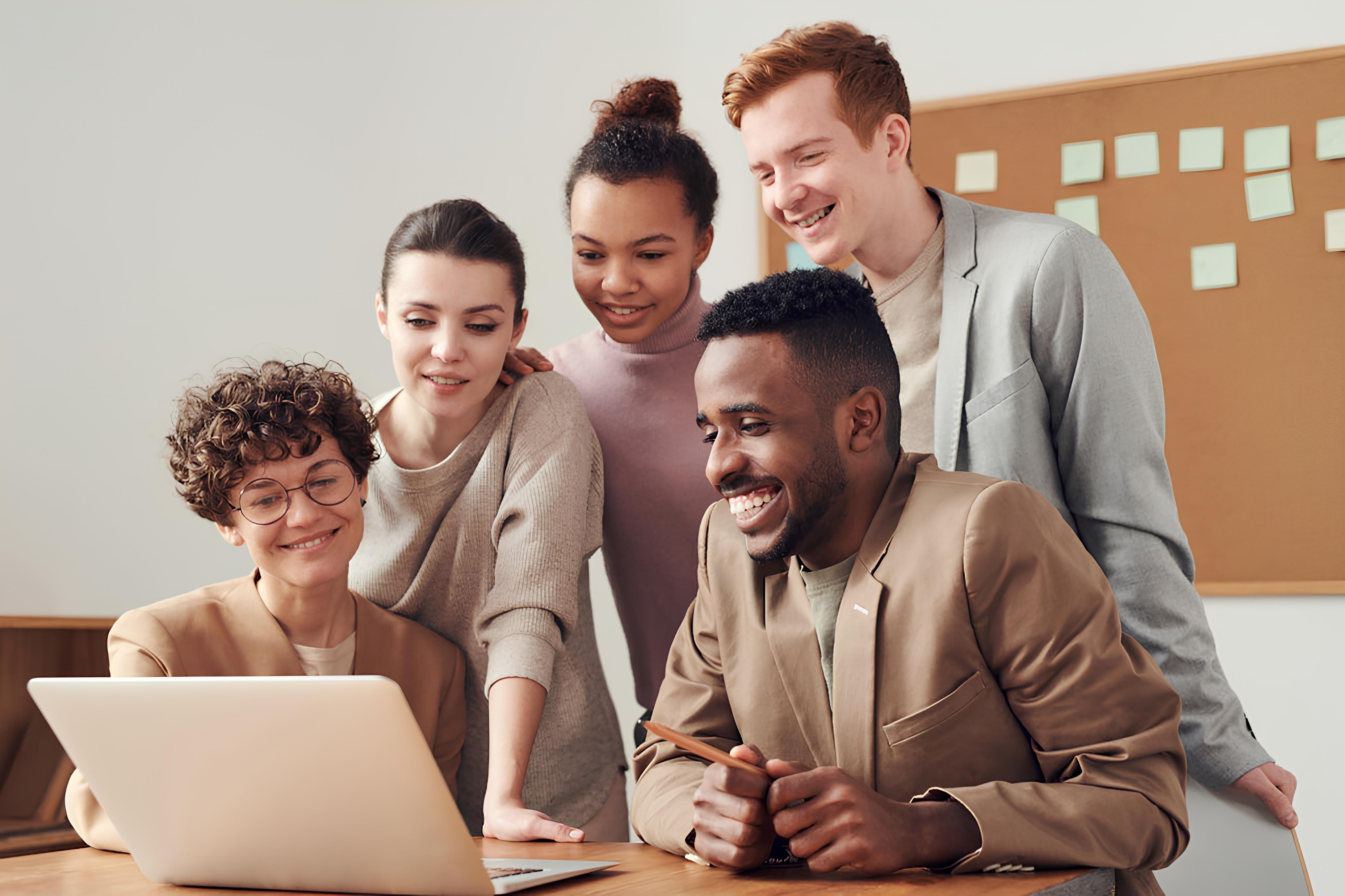 Group of students collaborating on a project