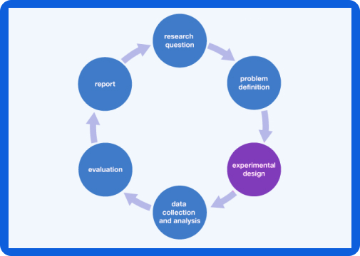 Flow chart showing the steps of an experiment